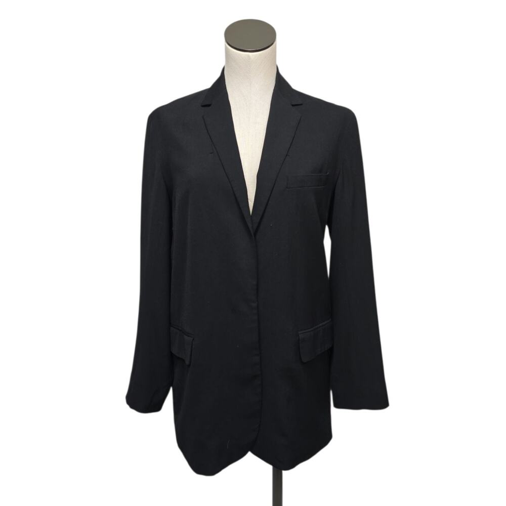 Vince Single Button Notched Collar Soft Crepe Bla… - image 1